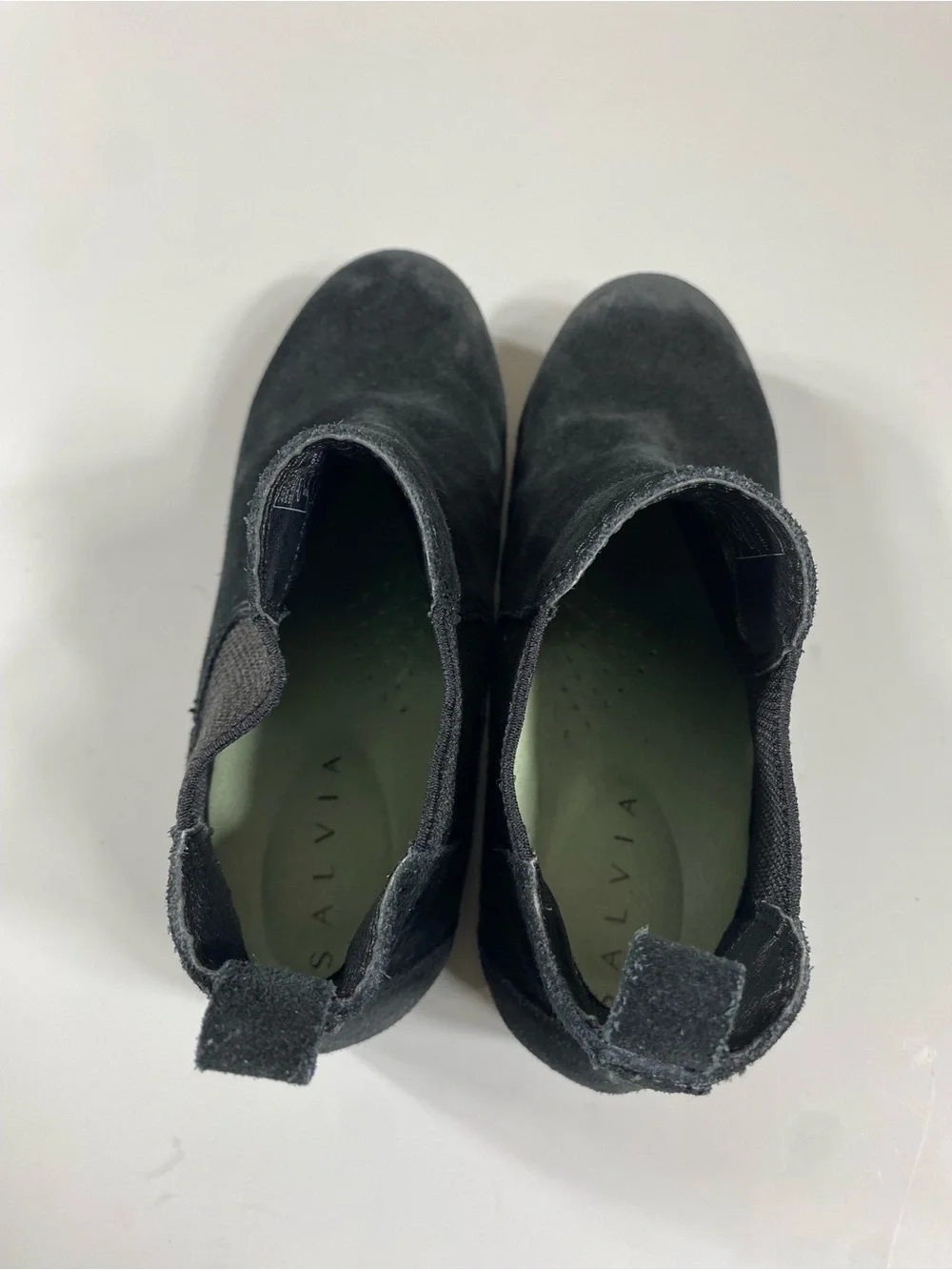 Salvia Cachet Black Suede Boots Size 37 Waterproof Lug Sole Chunky Rugged